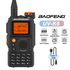 Baofeng UV-K6 UHF VHF Dual Band Type-C Charge Ham Radio Two-Way Radio Long Range
