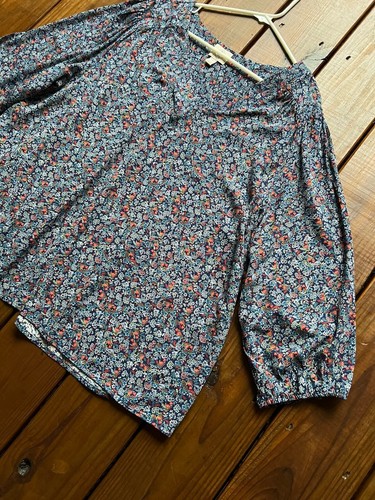 St. John's Bay Damen 1X blau gemischt Blumen V-Ausschnitt 3/4 Bluse Ärmel Oberteil - Bild 7 von 13