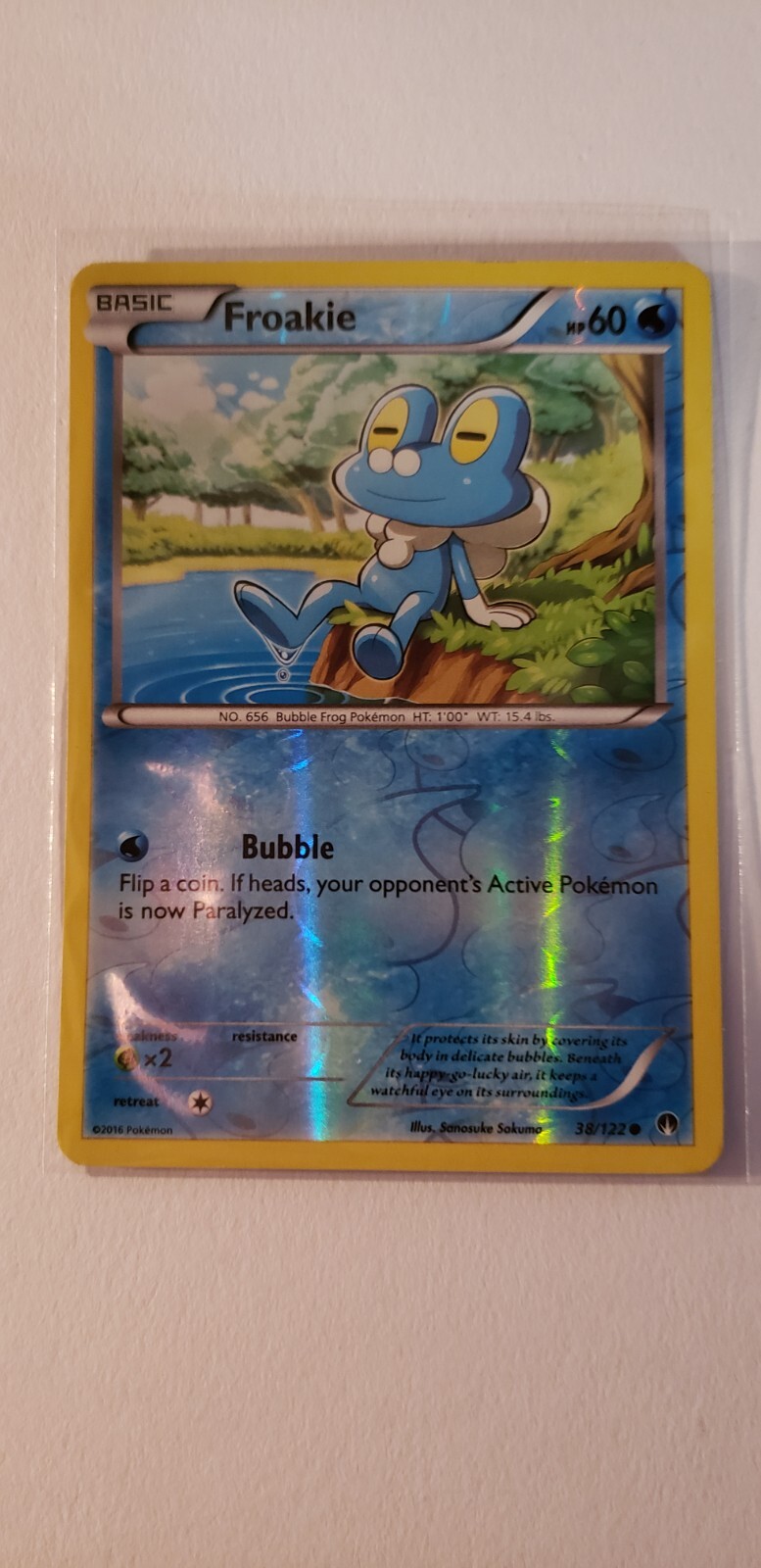 2016 POKEMON TGC FROAKIE 38/122 SHINY TRADING CARD