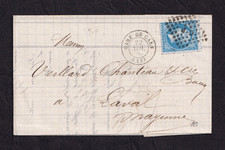 [Marcophilie] - Gare de Caen / Laval - [Type 15] - 1866 - TBE