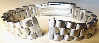 New Silver Tone Stainless Steel Adjustable Clasp 11mm 12mm 13mm 14mm Watch Band