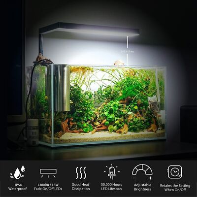 ONF Flat Nano Full Spectrum LED Aquarium Light, Dimmable 7000K
