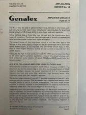 GENALEX DATA APPLICATION REPORT  AMPLIFIER CIRCUITS FOR KT77 JAN 1979 ISSUE 3
