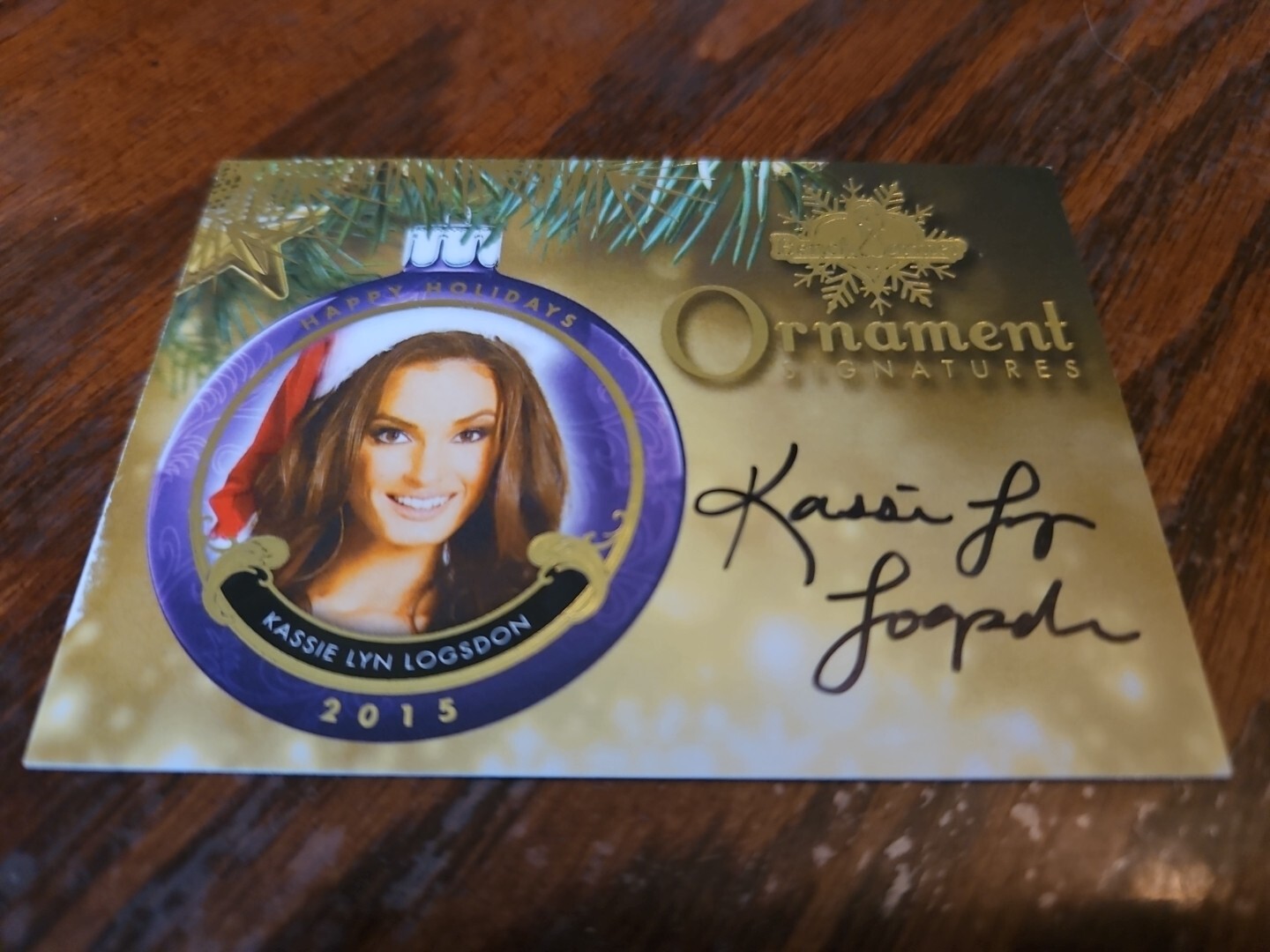 Benchwarmer 2015 Kassie Lyn Logsdon Happy Holidays Ornament Signatures Playboy