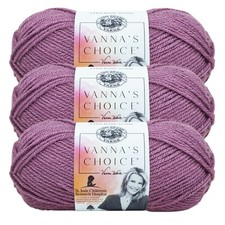  3 Pack Lion Brand Yarn 860-146I Vanna's Choice Yarn, Dusty Purple