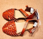 New Old Navy Size 7 Child Girl's Sandals with Leather Straps & Tags — photo 2