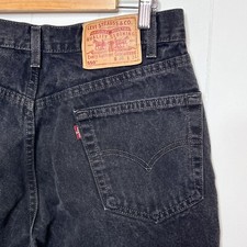 Vintage 90s Levis 550 Mens 36X34 Relaxed Fit Red Tab Jeans Black Made in USA