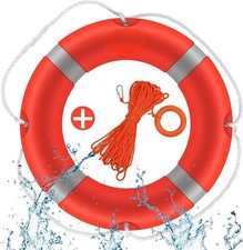 Life Preserver Ring 98.5ft Floating Rope Safety Ring 23 in Lifebuoy Outdoor