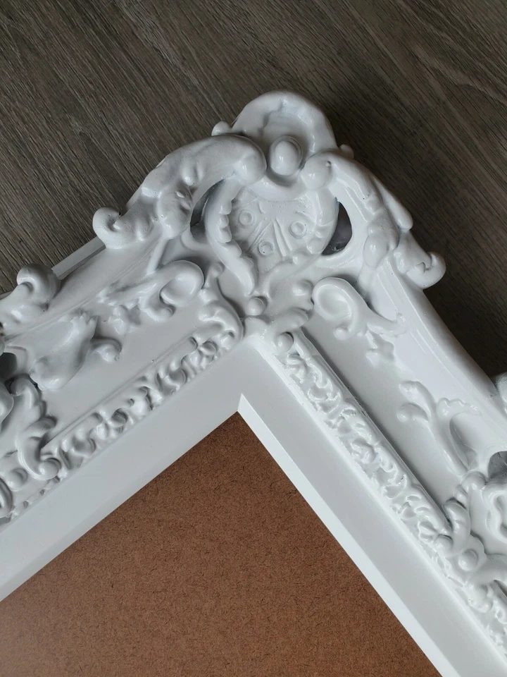 Marco blanco 8,5x11, marco de fotos, marco barroco ornamentado, marco de lujo de cabaña Foto 4 de 4