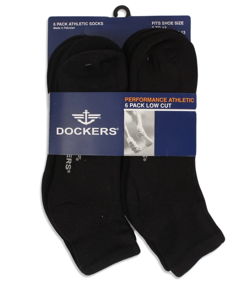 Paquete de 6 calcetines deportivos Dockers para hombre talla 10-13 negro blanco 4 estilos a elegir Foto 2 de 4