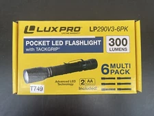 LuxPro 2AA (included),300 Lumen LED Flashlight,with Tack Grip, 6 Pack ✅