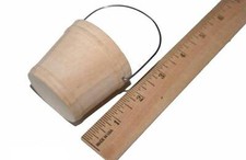 Cubo de madera natural de 20-1-7/8" de alto con mango de alambre cubo de madera con cuchara