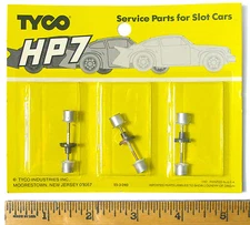 3pc TYCO HO Slot Car Factory Service Parts HP-7 CROWN GEAR WHEEL AXLE SET Carded
