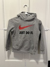 Nike Gray Just Do It Hoodie Kids Boys 6-7 Years