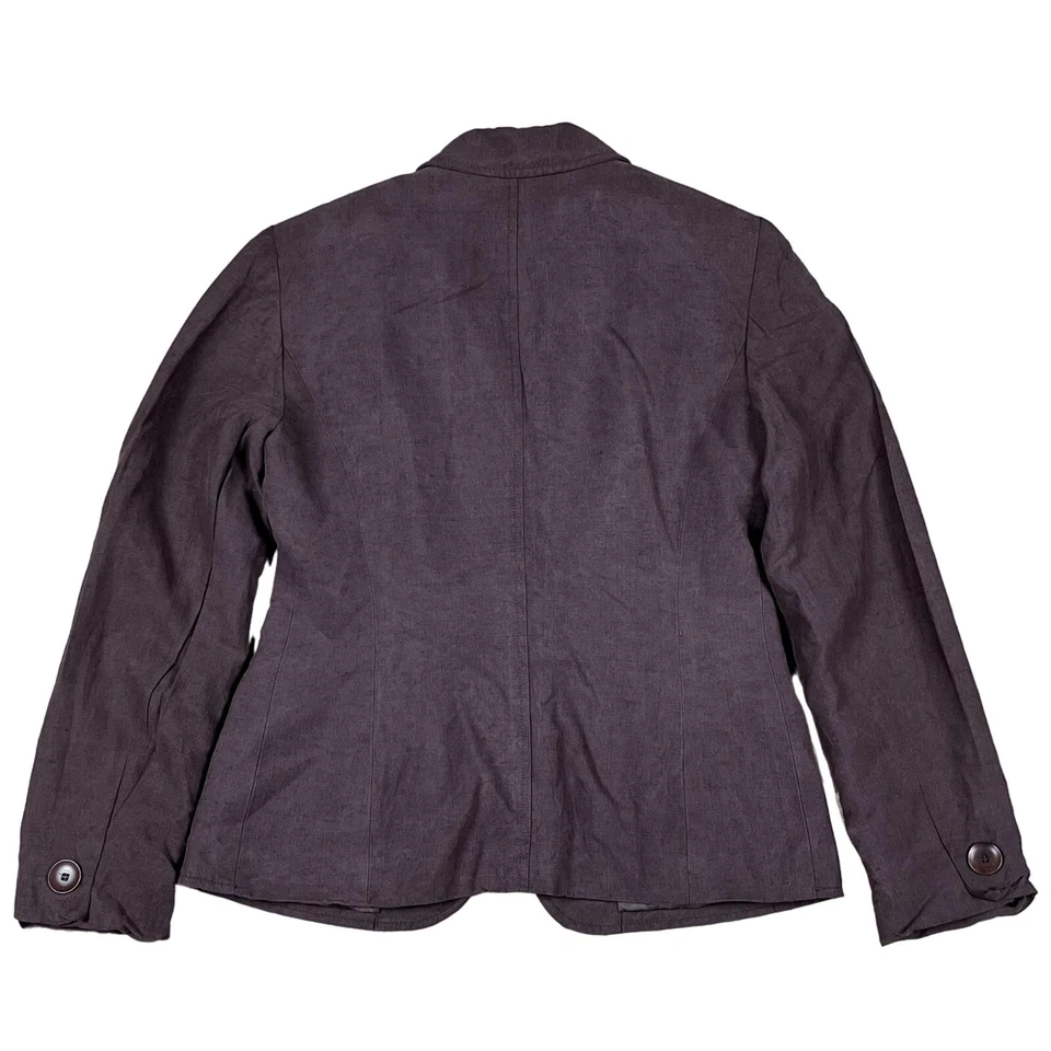 Jones New York Traje Mujer Marrón Seda y Lino Abrigo Deportivo Talla 4 Foto 2 de 4