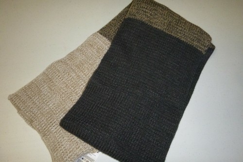 timberland mens designer 72"x12" gray, beige cable knit acrylic scarf -OS - Picture 6 of 7