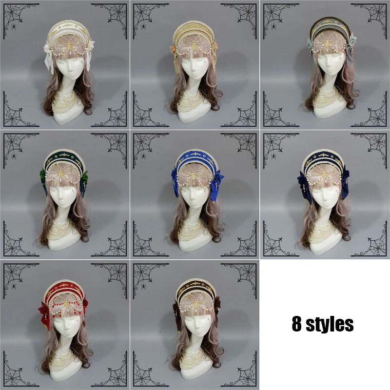 Sombrero Perla Lolita Gótico KC Corona Iglesia Papa Tiara Renacimiento Prendas para la cabeza Accesorios Foto 2 de 4