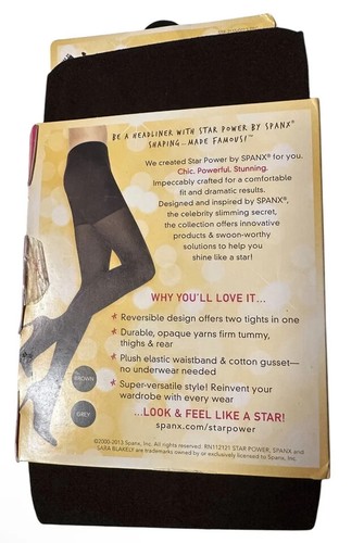 Star Power Spanx Womens Size A Center Stage Reversible Shaping Tights Black Java - Picture 2 of 5