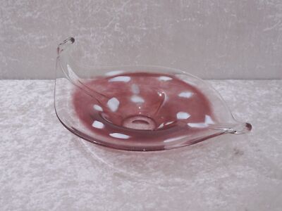 q4xrcn - Design Glas Zipfel Schale - Handgefertigt - Vintage um 1970 - 26,5 cm