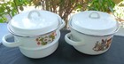 Vintage80s Soviet~Enamel on Steel~CHiLD Kids SET 8pc~2 Pots~2Cups~2Bowls~Camping — photo 7