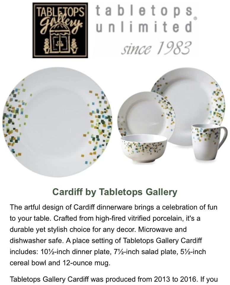 Retired Tabletops Gallery Porcelain CARDIFF 5.5” Coupe Cereal Bowl: Confetti - Image 2 of 4