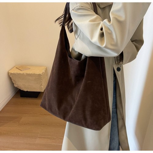 Large Capacity Suede Shoulder Bag Fashion Versatile Bucket Bag - Picture 8 of 16