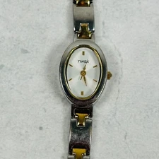Timex Watch Womens 17mm Oval Two Tone Casual Classic Quartz New Battery