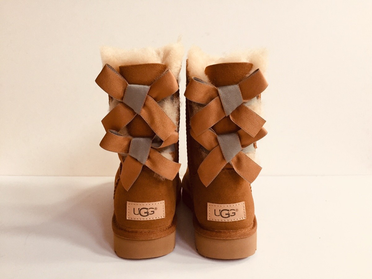 UGG BAILEY BOW II SHIMMER CHESTNUT WATER-RESISTANT BOOT US 5 / EU