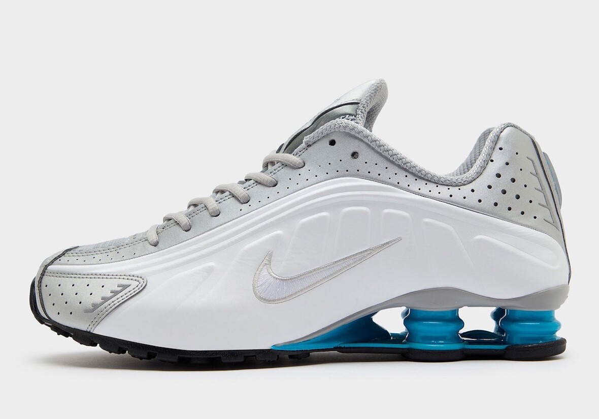 NIKE SHOX R4 シルバーブルー Nike Shox R4 Metallic Silver White Blue Lagoon HQ1988-005