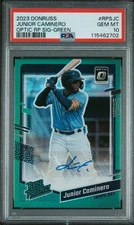2023 Panini Donruss Optic Rated Prospect Signatures Junior Caminero /5 PSA 10 