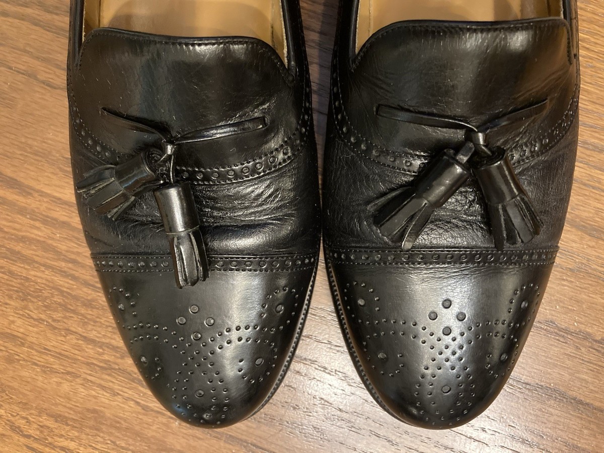 Mezlan Mens Havana Black Leather Wing Tip Slip On Loafer  display picture 1