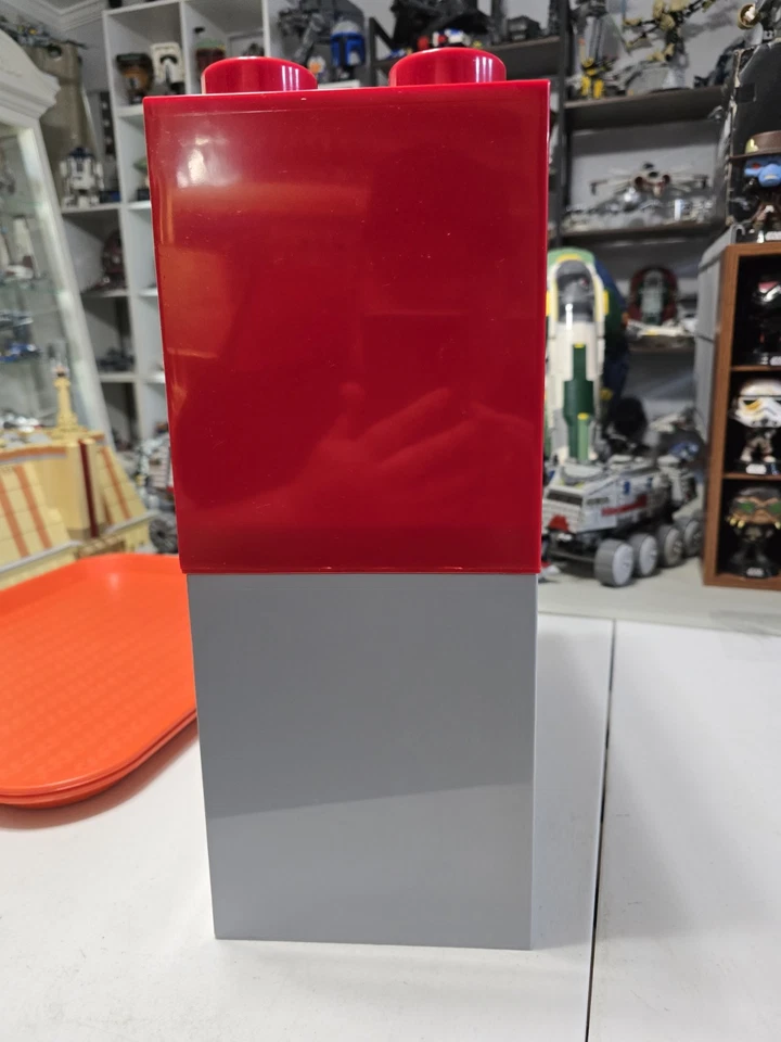 Lego 2 LARGE Brick Shelf Set Red & GREY Lego Decor Office Kids Play Room  - Image 2 of 4