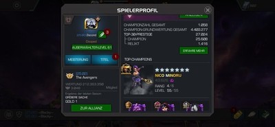 MCOC 27K Prestige Game Account Valiant For sale