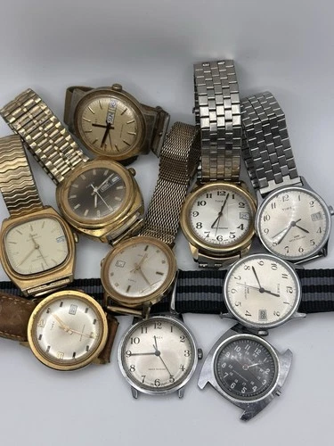 Men’s Vintage Timex Watch Bundle Lot Automatic And Manual Watches 10 Total