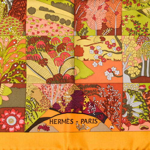 HERMES Scarf Carre 90 Silk Tout en Quilt All in the Quilt Flowers