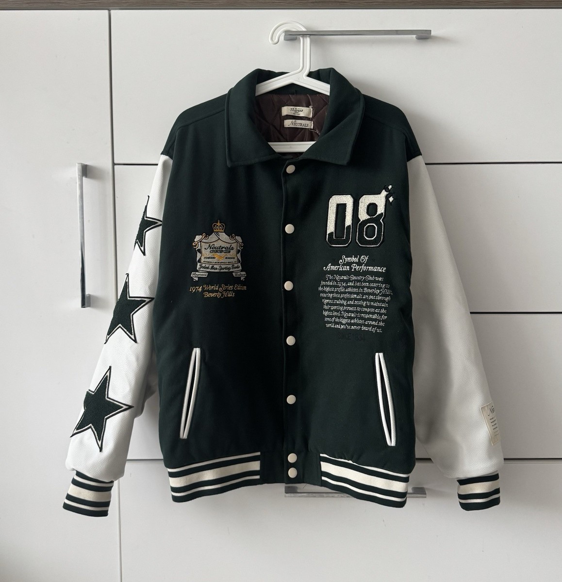 el radiall スタジャン CONVOYS varsity jacket Jaded London Varsity Jacket – Neutrals Country Club – Wool Blend
