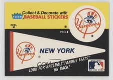 1986 Fleer New York Yankees Pennant Honus Wagner HOF 03rx