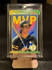 Topps Jose Canseco 1989 Jugador Más Valioso en Tarjeta Auto 40/40 Club Inscripción Primer Jugador