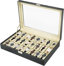 Watch Case 24 Slot Leather Watch Box Case/Jewelry Box/Watch Jewelry Display Stor