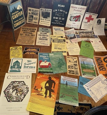 Lot Of 30 Misc Maine Vintage Advertising Signs Posters Promotional Events Fairs
