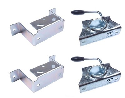2x Halterungen Stema Anhänger und 2x Klemmhalter für Abstellstützen / Stützfüße