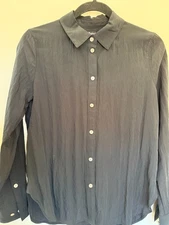 NWT Madewell Black Long-Sleeve Button-Down Blouse