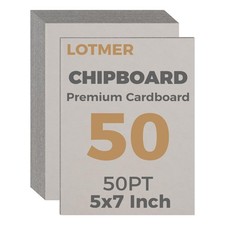 LOTMER 50 Sheets 5x7 Chipboard Cardboard, 50PT-1.3mm Thick Kraft Chipboard Sheet