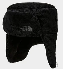 The North Face Osito Women’s Trapper Hat Ear Flaps Black Faux Fur Winter Sm/Med