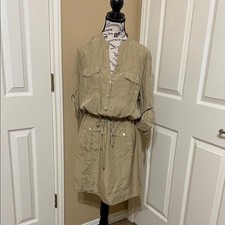 MICHAEL Michael Kors Khaki Button-Up Dress