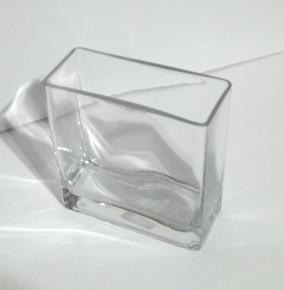Jarrón rectangular de vidrio transparente, maceta, caja de especias, maceta 6 x 5-3/4 x 2-3/4 Foto 4 de 4