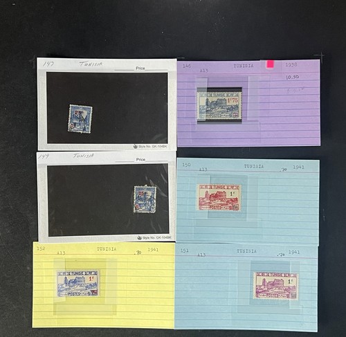 Tunisia Stamp Collection Dealer Cards $219 CV Mint & Used ZAYIX - Picture 17 of 24