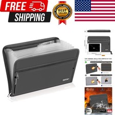 Accordion File Organizer,Fireproof 13 Pockets Expanding File Folder,Document ...