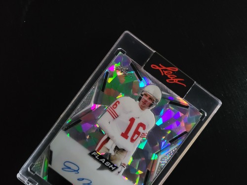 2020 Leaf Flash Auto Silver Crystal #BA-JM2 Joe Montana HOF #/25 Encased - Picture 3 of 4