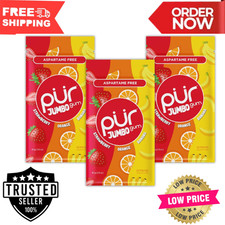  Pack of 3 PUR Jumbo Gum Aspartame Free Chewing Gum 100 Xylitol 20 Pieces